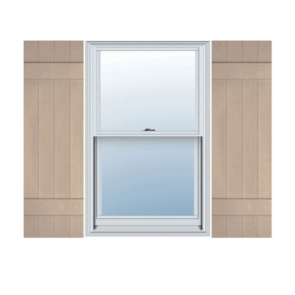 Ekena Millwork Lifetime Vinyl, TailorMade 4 Board Joined (2 Batten), Board-n-Batten, Shutter Loks, LJ4C14X05400WI, PR LJ4C14X05400WI - main